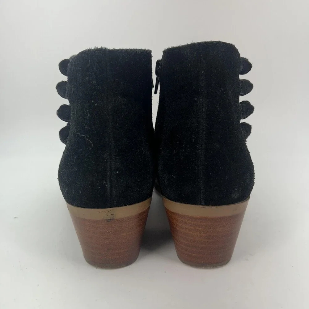 Sole Society Boots Womens Size 8 SO-NIANYA Black Leather Cutout Ankle Booties